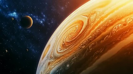 Detailed view of a gas giant planet in outer space - Powered by Adobe