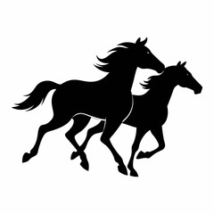 Obraz premium black horse vector illustration