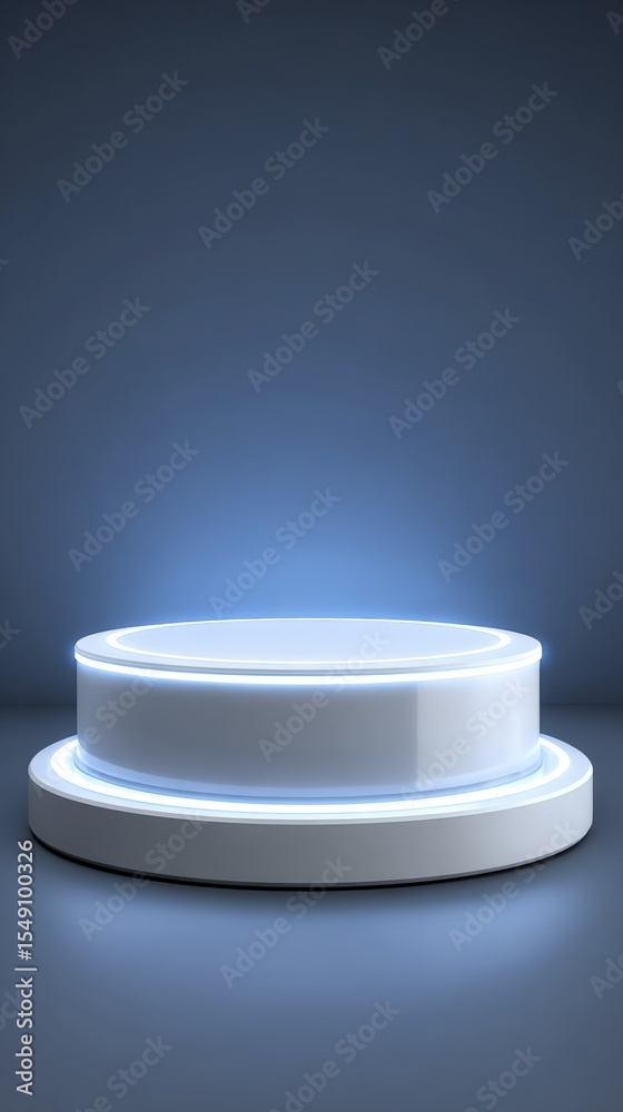 Poster Premium illuminated display platform with glowing edge for product presentation