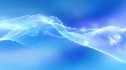 Abstract blue wave motion with smooth flowing light lines and digital effect