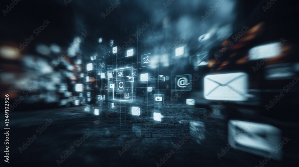 Aufkleber Digital Data Network Concept Modern Technology Intangible Information Flow