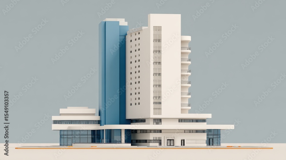 Poster modern high rise building with sleek design and contemporary architecture structure