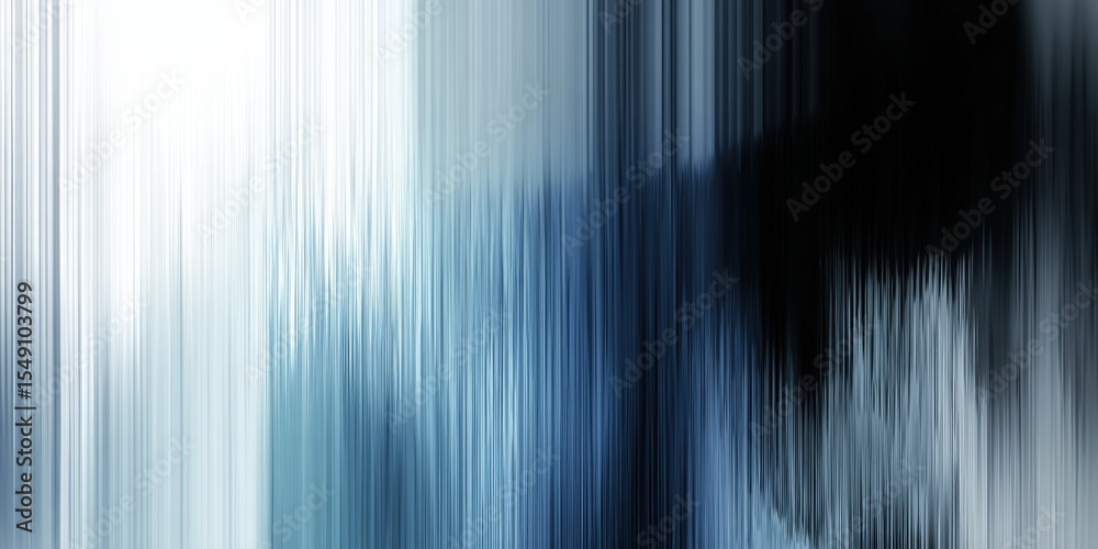 Poster abstract blurred motion background with vertical streaks in blue and black tones for digital design