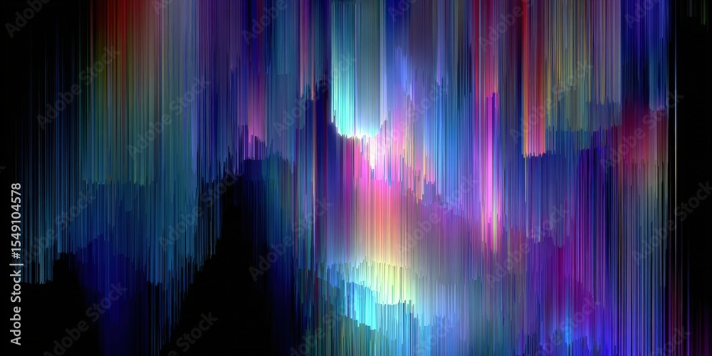 Poster vibrant colorful light streaks flowing vertically creating an abstract dynamic visual scene