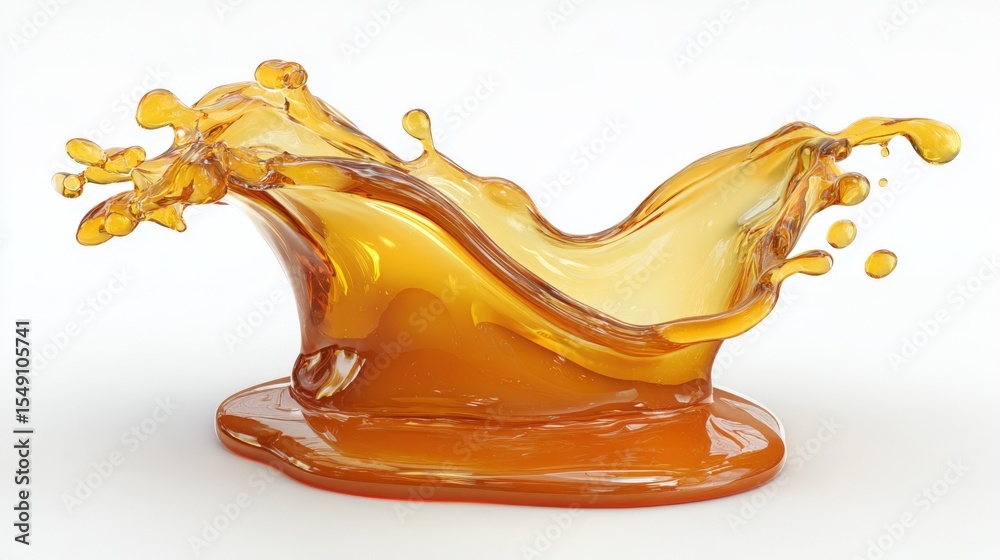 Poster vibrant golden liquid splash frozen in motion highlighting fluid dynamics and transparency