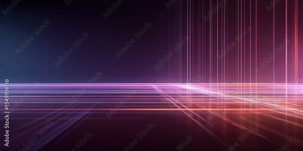 Poster vibrant light trails scene with neon glow and dynamic long exposure effect