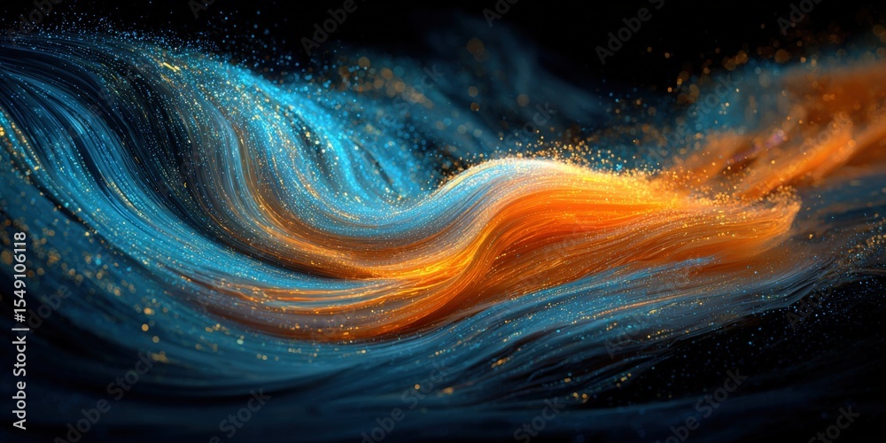 Poster abstract swirling colorful wave flowing dynamic motion energetic vibrant design