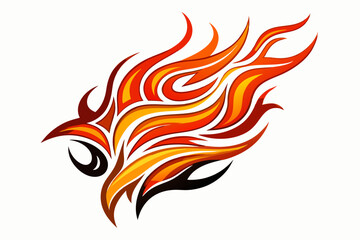 Stylized black tribal tattoo design featuring sharp curves, pointed edges, and an abstract flame-like form. This bold and symmetrical vector graphic is ideal for tattoo templates,