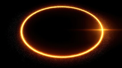 Bright Solar Eclipse in Dark Sky with Glowing of Light and Sparkle