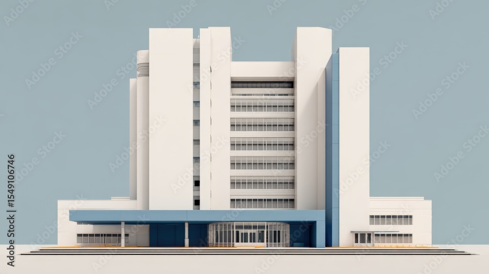 Aufkleber Modern multi-story building with sleek architectural design and clean lines