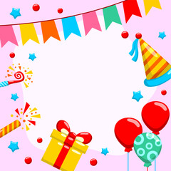 Fototapeta premium birthday celebrate party template background design
