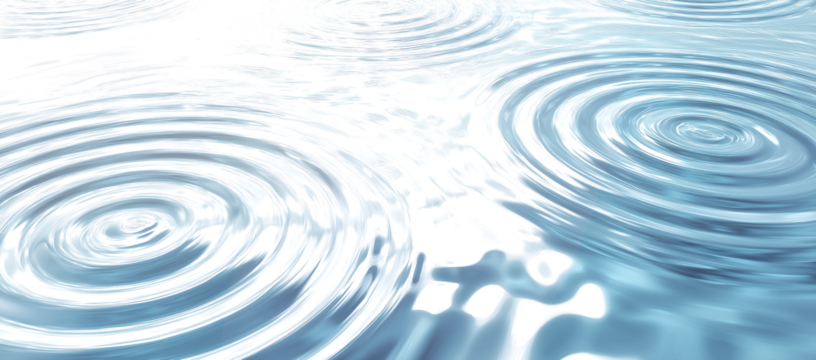 Abstract blue transparent water surface texture natural ripple background. clear water wave texture on transparent background Sunlight effect on surface of defocus blurred water. summer or spa concept