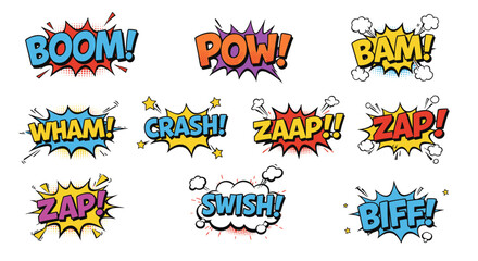 Comic book sound effect vector illustration for pop art design and graphic projects