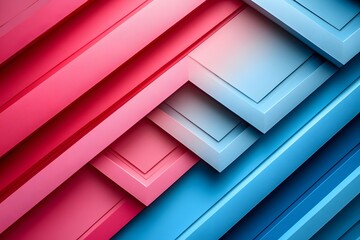 Obraz premium Abstract Geometric Background with Overlapping Red and Blue Layers for Modern Design