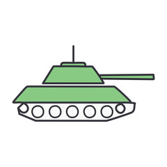 Fototapeta premium Military Tank Icon for Strategy and Warfare Graphics