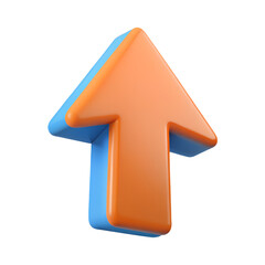 3D Up Arrow Icon Isolated On White