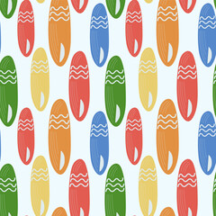 Vibrant and colorful seamless vector pattern featuring abstract shapes on a light background