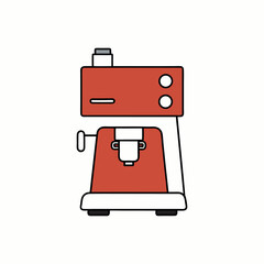 Espresso Machine Vector Illustration for Coffee Shop Decor and Beverage Equipment