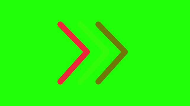 Animated right arrow symbol blinking and moving right and left. good for signs in presentation sections