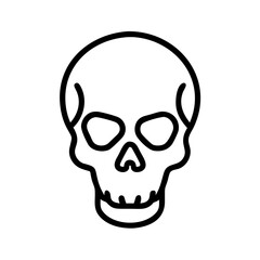 Fototapeta premium Simple line drawing of a skull on a white background 