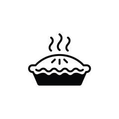 Hot Pie Icon Freshly Baked Dessert with Rising Steam