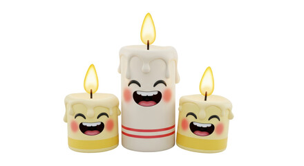 Isolated Smiling Cartoon Candles