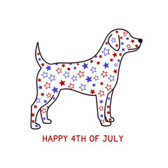 Star Cluster Animal Silhouette – Playful ‘Happy 4th of July’ Patriotic Pet