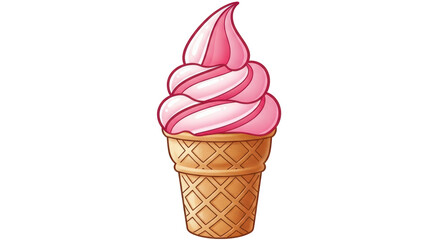 Isolated Pink Ice Cream Cone