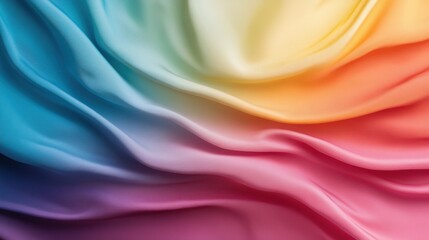 Obraz premium An abstract image showcasing vibrant, flowing fabric textures in a spectrum of colors, evoking emotions and representing fluidity in art and design concepts.