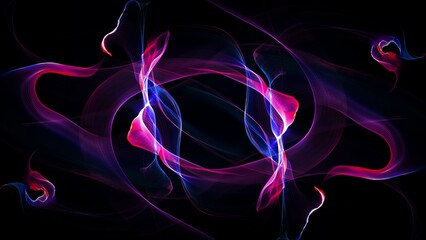 Obraz premium Beautiful abstract cosmic light rays background. Magic neon mystical sparks, shine streaks. Glow wave wind lines effect. Futuristic wave smoke power energy glare splash