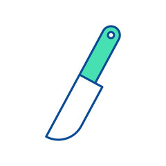 Knife. Kitchenware icon. Line vector kitchen utensil and tool. Cutlery illustration