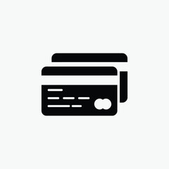 Obraz premium Two credit cards stacked on top of each other icon