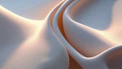 Flowing silk-like fabric forming soft folds at photographic studio, with subtle warm lighting