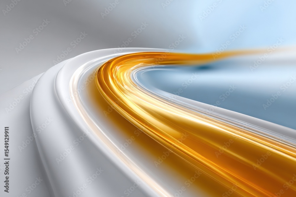 Poster abstract motion blur of light streaks on smooth curved highway road surface with long exposure in mo
