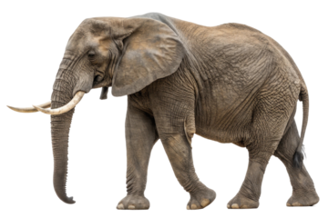 Majestic African Elephant Walking Gracefully Across Natural Habitat with Earthy Tones and Textures