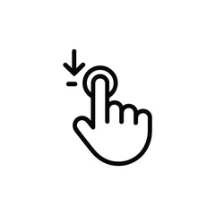 Obraz premium Finger tap down icon touch gesture vector illustration on white background