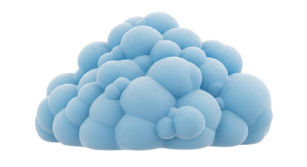 Isolated Blue Bubble Cloud Shape