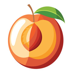 Half peach with visible pit