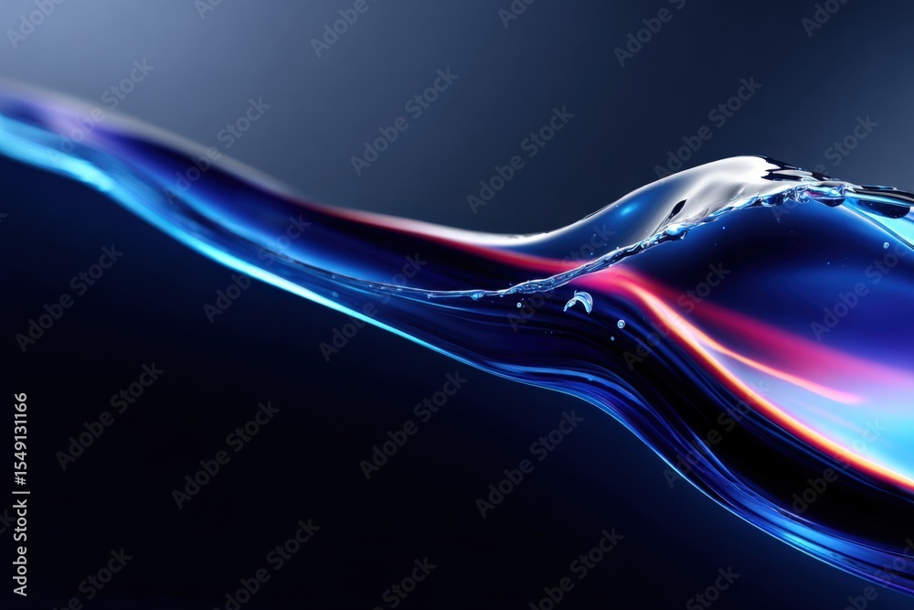 Aufkleber vibrant abstract wave of light in blue and red hues with smooth flowing texture and dynamic motion e