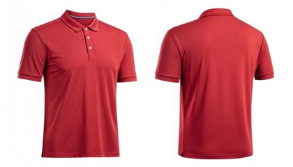 Red Polo Shirt for Casual Wear Featuring Short Sleeves and Classic Collar Design