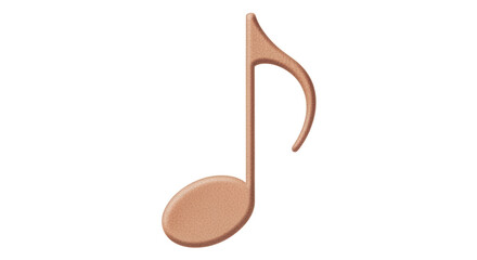 Isolated Bronze Musical Note