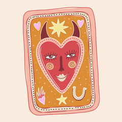 modern stylish illustration in boho country style. for printing on clothes or fabric