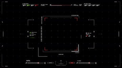 Futuristic HUD Interface Display with Targeting Reticle and Data Stream Overlay.Alpha Chanel. The background can be remove using a blending mode like add. - Powered by Adobe