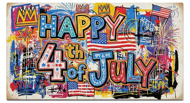 happy 4t of july sign for celebration, celebrating the independence day of unites states of america