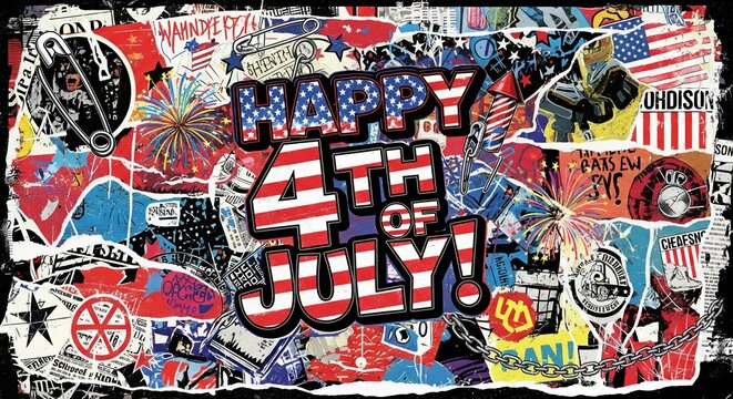 happy 4t of july sign for celebration, celebrating the independence day of unites states of america