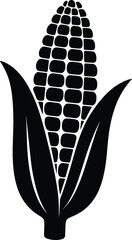 corn silhouette vector, black corn illustration, maize silhouette clipart, 