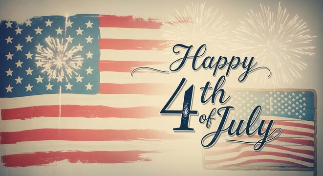 happy 4t of july sign for celebration, celebrating the independence day of unites states of america