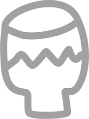 Djembe drum icon in gray outline