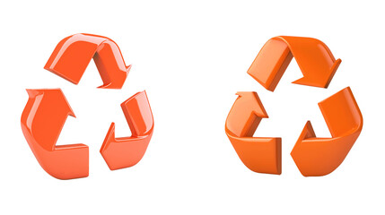Obraz premium Orange recycling symbol, symbolizing the concept of environmental protection and sustainable practices