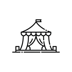 Circus Tent Icon Line Art Illustration simple